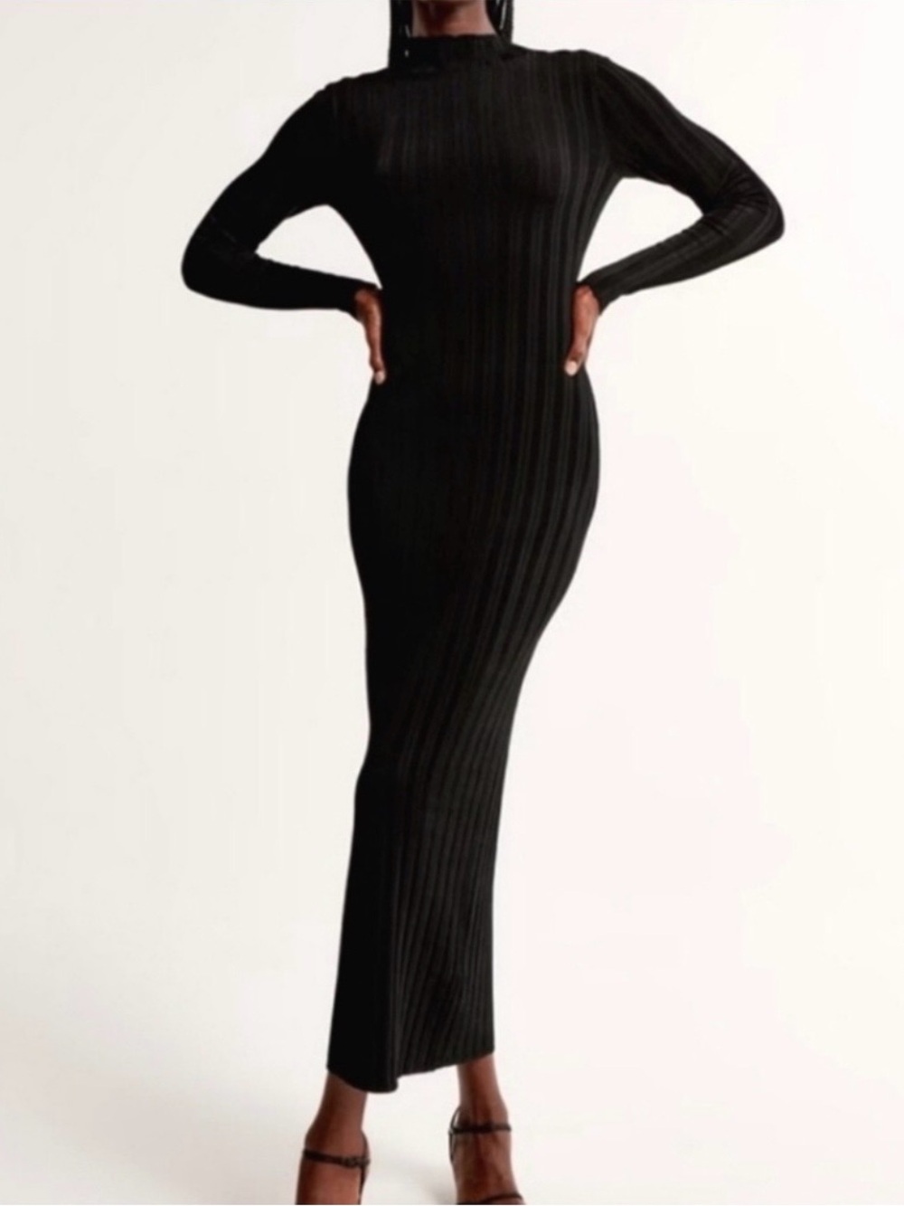 NWT Abercrombie & Fitch Black Ribbed Maxi Dress | Size XL